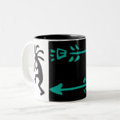 Alien of Life Form Desert Kokopelli Two-Tone Coffe Tweekleurige Koffiemok (Voorkant links)