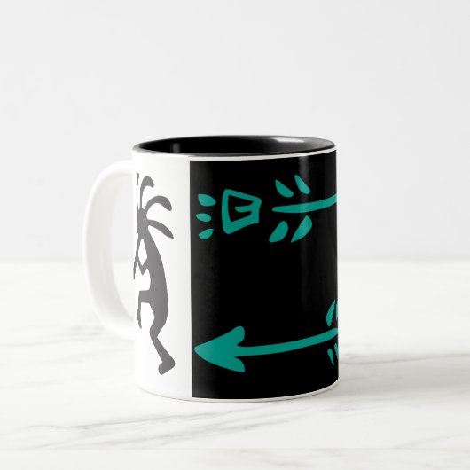 Alien of Life Form Desert Kokopelli Two-Tone Coffe Tweekleurige Koffiemok (Voorkant links)
