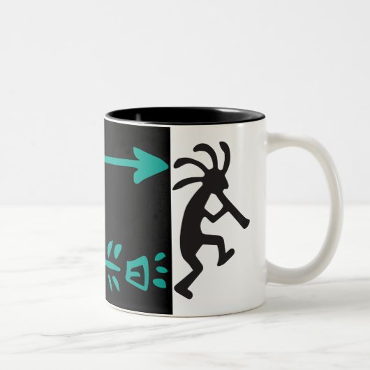 Alien of Life Form Desert Kokopelli Two-Tone Coffe Tweekleurige Koffiemok (Rechts)