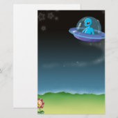 alien ontdekt een aardbloem briefpapier (Voorkant / Achterkant)