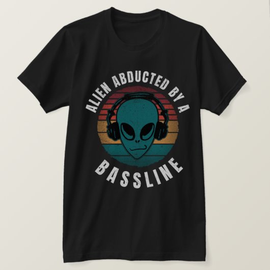 Alien ontvoerd door een baslijn t-shirt (Design voorkant)