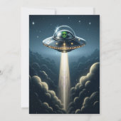 Alien ontvoering UFO Blue Clouds verjaardagsfeestj Kaart (Achterkant)