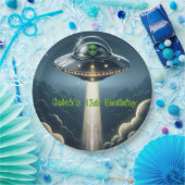 Alien ontvoering UFO Blue Clouds verjaardagsfeestj Papieren Bordje (Feest)