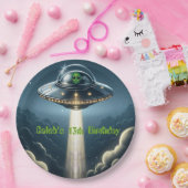 Alien ontvoering UFO Blue Clouds verjaardagsfeestj Papieren Bordje (Feest)