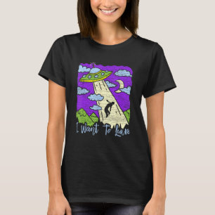Alien ontvoering UFO Ik wil weg T-shirt