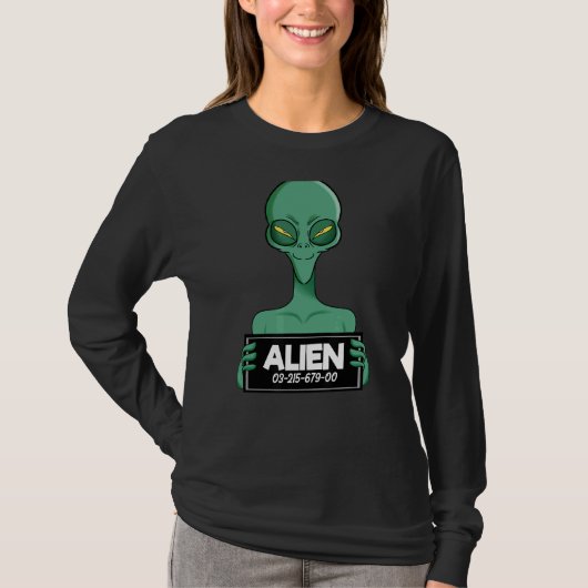 Alien op Aarde in de gevangenis T-shirt (Voorkant)