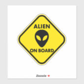 Alien op bordsticker sticker (Vel)