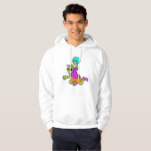 Alien op Handballspeler met handbal Hoodie (Voorkant volledig)