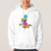 Alien op Handballspeler met handbal Hoodie (Voorkant)