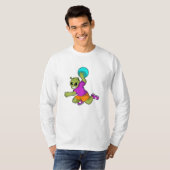 Alien op Handballspeler met handbal T-shirt (Voorkant volledig)