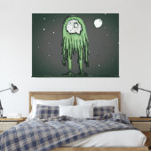 Alien op tuinlandschapstekening canvas afdruk (Insitu (Slaapkamer))