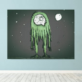 Alien op tuinlandschapstekening canvas afdruk (Insitu (Houten vloer))