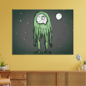 Alien op tuinlandschapstekening canvas afdruk (Insitu (Woonkamer))