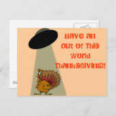 Alien Out of This World ThanksGiving. Feestdagenkaart (Voorkant / Achterkant)