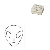 Alien Outline Rubber Stamp Rubberstempel (Gestempeld)