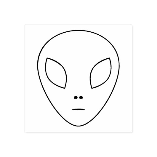Alien Outline Rubber Stamp Rubberstempel (Afrduk)