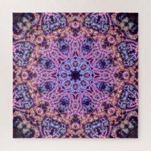 Alien Paarse Psychedelische Kaleidoscopische Manda Legpuzzel