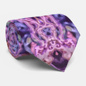 Alien Paarse Psychedelische Kaleidoscopische Manda Stropdas (Opgerold)