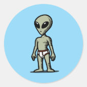 Alien Pants Ronde Sticker (Voorkant)