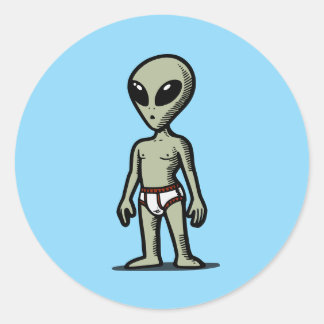 Alien Pants Ronde Sticker