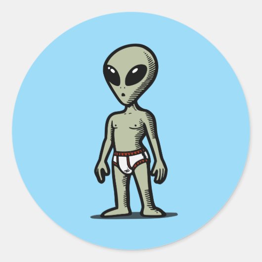 Alien Pants Ronde Sticker (Voorkant)