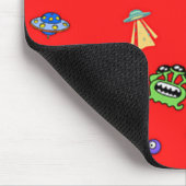 Alien patroon op rood muismat (Hoek)