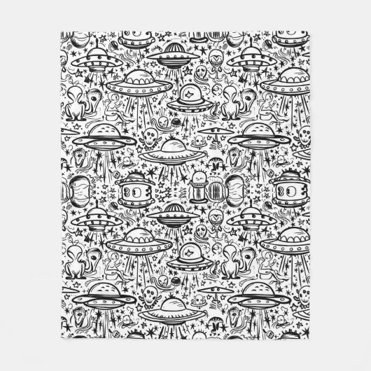Alien Pattern Fleece Deken (Voorkant)