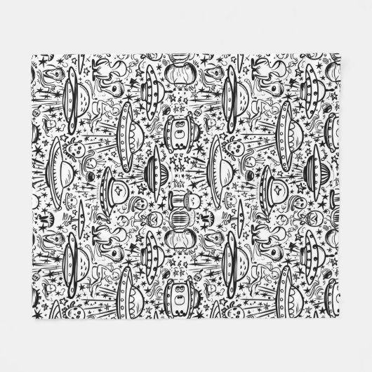 Alien Pattern Fleece Deken (Voorkant (Horizontaal))