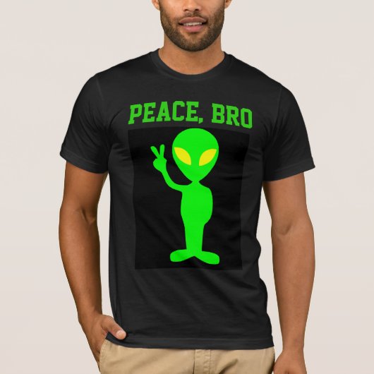 ALIEN PEACE BRO FUNNY T-SHIRTS T - SHIRTS (Voorkant)