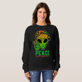 Alien Peace Cool Cute Ufo Birthday Trui (Voorkant volledig)