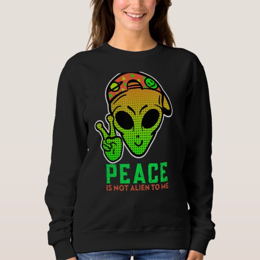 Alien Peace Cool Cute Ufo Birthday Trui (Voorkant)