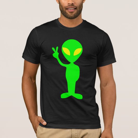 ALIEN PEACE GRAPPIG T-SHIRT (Voorkant)