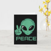 Alien Peace Hippie Ufo Kaart (Gele Bloem)