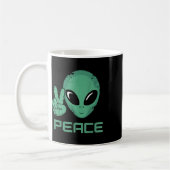 Alien Peace Hippie Ufo Koffiemok (Links)