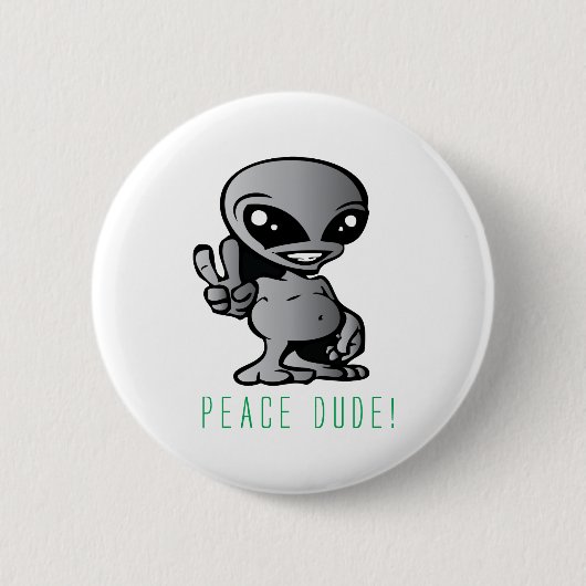 Alien-Peace Ronde Button 5,7 Cm (Voorkant)