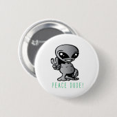 Alien-Peace Ronde Button 5,7 Cm (Voorkant /achterkant)