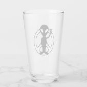 Alien Peace Sign Pint Drink glas (Achterkant)