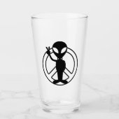 Alien Peace Sign Pint Drink glas (Voorkant)