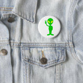 Alien Peace Sign Ronde Button 5,7 Cm (In situ)