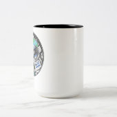 Alien Peace Sign Space Astronaut Tweekleurige Koffiemok (Center)