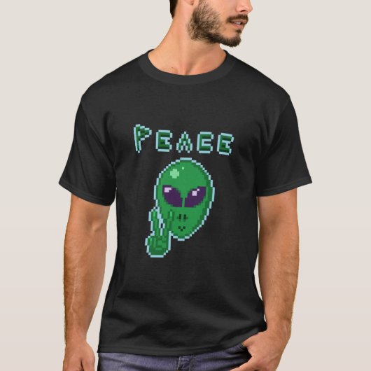 Alien Peace Sign T-Shirt (Voorkant)