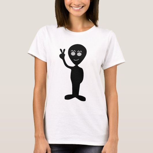 ALIEN PEACE SIGN UFO T-SHIRTS (Voorkant)