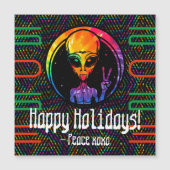 Alien Peace Tie Dye Space Kerstmagneet (Voorkant)