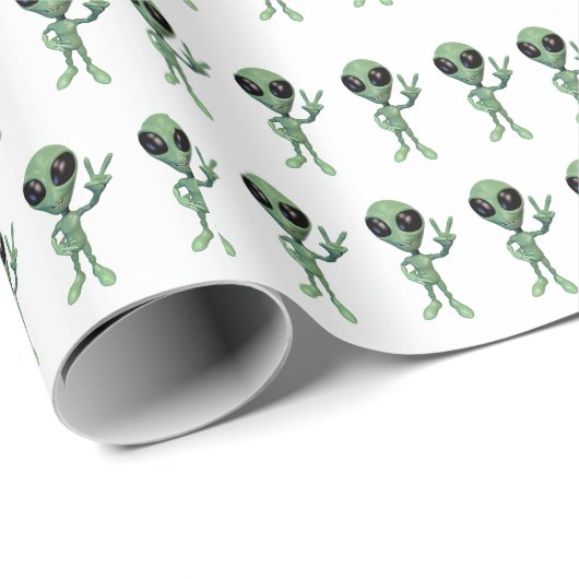Alien - Peace V Sign Cadeaupapier (Rol Hoek)