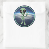 Alien - Peace V Sign Ronde Sticker (Tas)