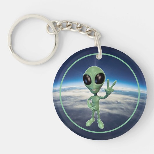 Alien - Peace V Sign Sleutelhanger (Voorkant)