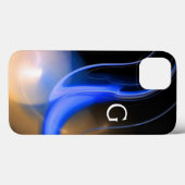 ALIEN PEARL / BLUE BLACK WHITE ABSTRACT Monogram Case-Mate iPhone Case (Achterkant (horizontaal))