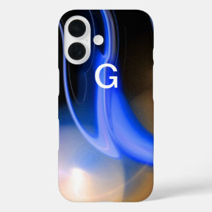 ALIEN PEARL MONOGRAM Blue Brown Fractals iPhone 16 Hoesje