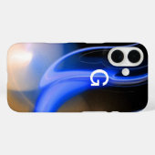 ALIEN PEARL MONOGRAM Blue Brown Fractals Case-Mate iPhone Case (Achterkant (horizontaal))