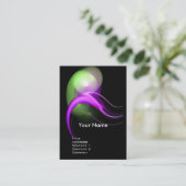 ALIEN PEARL MONOGRAM Levendige zwarte roze groen Visitekaartje (Staand voorkant)